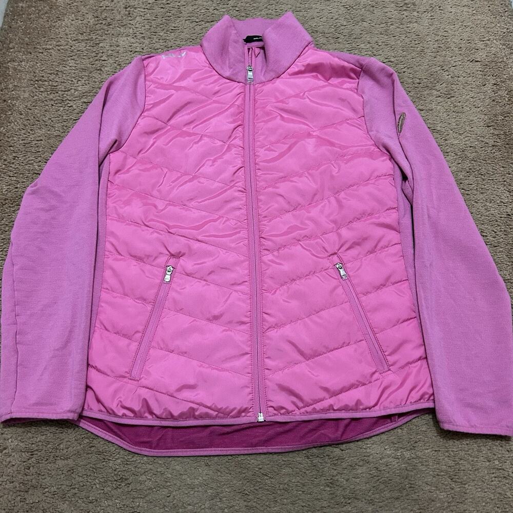 Ralph Lauren RLX Chechessee Creek Club Pink Full Zip Wool Blend Jacket Size L